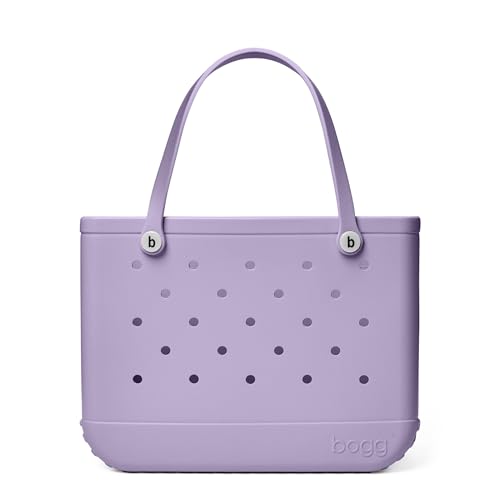 BOGG BAG-ORIGINAL, LARGE TOTE BAG- I LILAC YOU A LOT, WHITE BUTTONS-PERIWINKLE - Like New