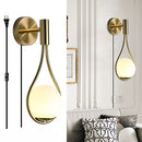BOKT Modern Glass Wall Lamp Gold, B08JPPB28F - Gold Gl Globe Regret Sconces - Brand New