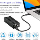 IO CREST USB 4.0 Type-C 10G Ethernet Adapter RJ45 Port - BLACK - Like New