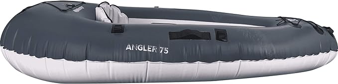 AQUAGLIDE Backwoods Angler 75 Inflatable 7 FT Kayaks Packable - Gray/Black New