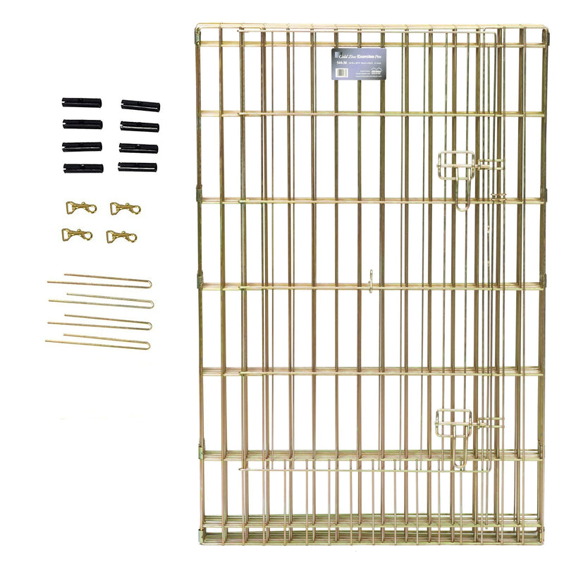 MIDWEST HOMES FOR PETS FOLDABLE METAL EXERCISE PEN PLAYPEN GOLD ZINC - GOLD - Like New