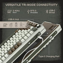 RK ROYAL KLUDGE L75 GASKET MOUNT MECHANICAL KEYBOARD, CREAM SWITCH - PALM GREEN - Like New