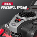 POWERSMART 21" 3-IN-1 GAS PUSH LAWN MOWER 140CC 6 HEIGHT LEVELS - BLACK/RED - Like New