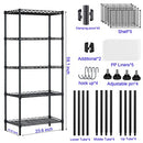 5 Tier Shelves Storage, Wire Shelf Unit, Standing Adjustable Metal Shelves - Like New