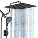 Cobbe 12 Inch All Metal 3-Way Rain Shower Head High Pressure KFSCA12103 - Black - Like New