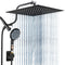 Cobbe 12 Inch All Metal 3-Way Rain Shower Head High Pressure KFSCA12103 - Black - Like New