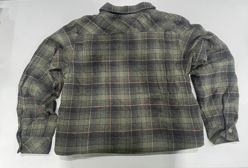 RUDOLPH MEN'S FLANNEL SHERPA-LINED SHIRT JACKET - SIZE: MEN M - OLIVE/BLACK - Brand New