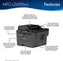 Brother Premium MFC-L2690DW Compact Monochrome All-in-One Laser Printer - Black - Like New