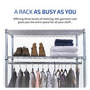 SAFERACKS 18"X36"X72" CLOTHING RACK WITH ADJUSTABLE SHELVES HANGER ROD - Black - Like New