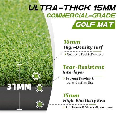 Bltend Golf Mat: 5x4ft & 5x5ft Heavy-Duty Golf Hitting Mats Practice Outdoor - Like New