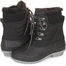 Khombu Women's Kathleen Waterproof Boot Mid Calf Black/Gray Size 9 - Brand New