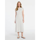 TIME AND TRU WOMEN’S COTTON KNIT MIDI DRESS - SIZE: S - LIGHT OATMEAL HEATHER - Brand New
