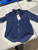 POLO RALPH LAUREN BLUE KIDS BUTTON DOWN LONG SLEEVE SHIRT - SIZE: YOUTH 6 - BLUE - Brand New