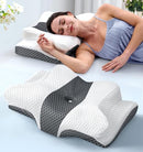 EMIRCEY SLEEP DOCTOR APPROVED CERVICAL NECK PILLOW FOR SLEEPING - WHITE GRAY - Like New