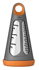 Kitchen Maestro 3 in 1 Grip n Grate Laser Cut Stainless Steel Grater - ORANGE - Like New