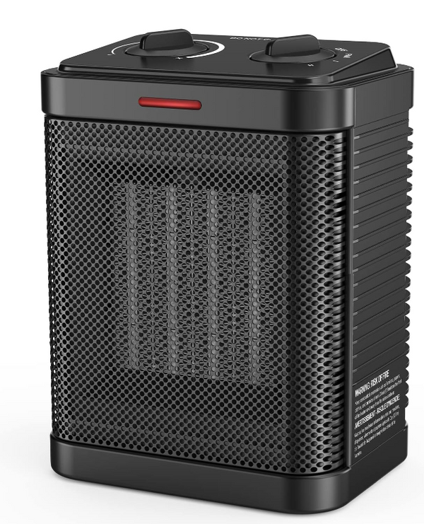 Small Space Heater with Thermostat for Indoor Use 1500W/900W PTC PTC-SH002 Like New