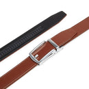 CARLO FELLINI GENUINE LEATHER RATCHET BELT - COGNAC BELT / SILVER BUCKLE - Brand New