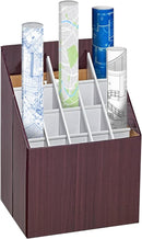 Adir Corp. Blueprint Storage Bin Organizer Cardboard Blueprint Holder - Mahogany - Like New