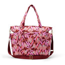 AMAZON ESSENTIALS WOMEN'S QUILTED COTTON TRAVEL TOTE BAG PINK/FLORAL - Like New