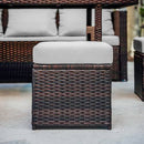 Nestl Wicker Outdoor Furniture Set - 7 Piece Patio Dining Set (Brown/Off White) - Like New