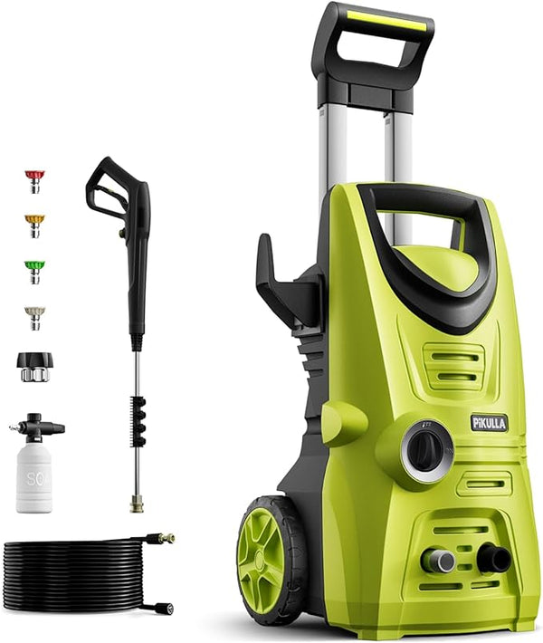 PikulLA Electric Pressure Washer 2030 PSI 4 Nozzles Tips 26 FT Hose - Green Like New