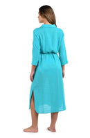 LB5RD50 La Blanca Women's Midi Dress Swimsuit Cover Up, Size L, Teal - Brand New