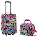 Rockland Rio Upright Carry-On & Tote 2-Piece Luggage Set - New Heart - Brand New
