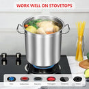 20 Quart Stock Pot with Glass Lid Commercial Grade Heavy-Duty Induction - Brand New