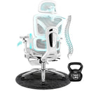 TECHREST ERGONOMIC MESH OFFICE CHAIR WITH FOOTREST BIG AND TALL DESK - GRAY - Like New