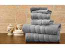 BIBB HOME 6-PIECE EGYPTIAN COTTON TOWEL SET - POPCORN GRAY - Like New