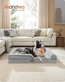 FEANDREA ORTHOPEDIC DOG BED MEMORY FOAM DOG BED SOFA PET COUCH - DOVE GREY - Brand New