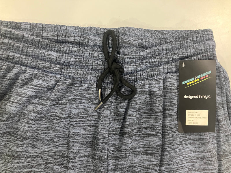 LOGAN AND MARTIN SPORT NYC MEN'S JOGGER SWEATPANTS - SIZE: M - GRAY HEATHER - Brand New