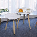 TRSPCWR Nesting Tables Set of 2, Round Nesting Coffee Table, B091C6WZRS - Like New