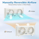 Torando 9-Inch Dual Window Fan 2-Speed Adjustable, 22-33 Expandable, 60W White - Brand New