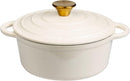 Lexi Home Cast Iron Enameled Dutch Oven Pot with Lid 2.8 qt - Cream Like New