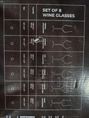 GUSTO NOSTRO CRYSTAL WINE GLASSES, SET OF 8, 13.5OZ LONG STEM WINE GLASSES - Like New