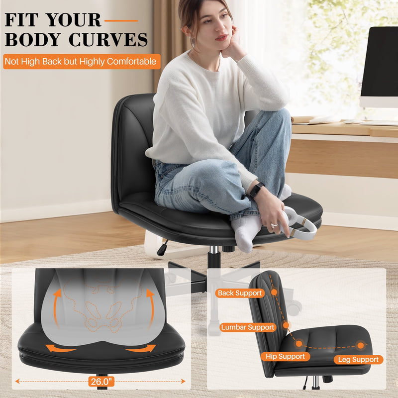 COOLHUT 26" W CRISS CROSS CHAIR WITH WHEELS - BLACK - Like New