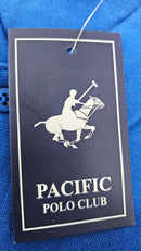 PACIFIC POLO CLUB MEN'S SHORT SLEEVES 3 BUTTONS POLO SHIRT - SIZE: MEN XL - BLUE - Brand New