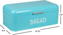 HOME BASICS Powder Coated-steel Bread Box with Lid BB44456 - Turquoise - Like New