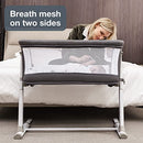 RONBEI BABY BASSINET BEDSIDE SLEEPER BABIES CRIB BED ADJUSTABLE PORTABLE - GRAY - Like New