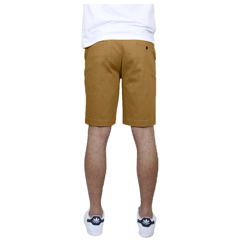 GALAXY BY HARVIC MEN'S 5-POCKET FLAT-FRONT STRETCH SHORTS - SIZE: 40 - TIMBER - Brand New
