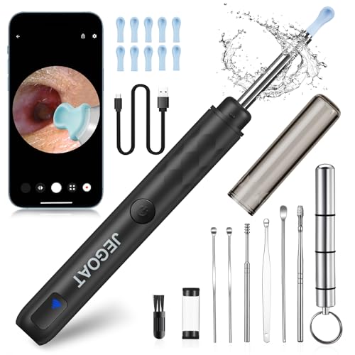 JEGOAT EAR WAX REMOVAL CAMERA EAR CLEANER WITH CAMERA EAR CLEANING KIT BLACK Like New