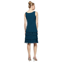 S.L. Fashions Women's Jacket Dress Sequined Cut Out Shoulders, Size 12, Mid Teal - Brand New