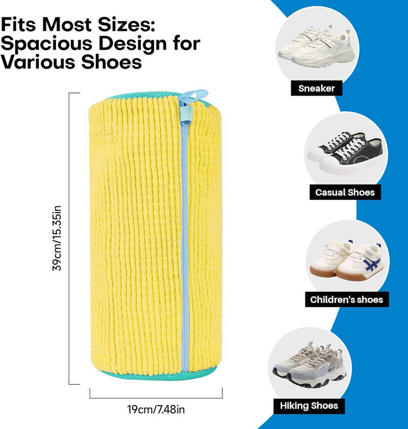 GENERIC SHOE WASHING MACHINE BAG LAUNDRY SHOE BAG - 2PC - YELLOW - Like New
