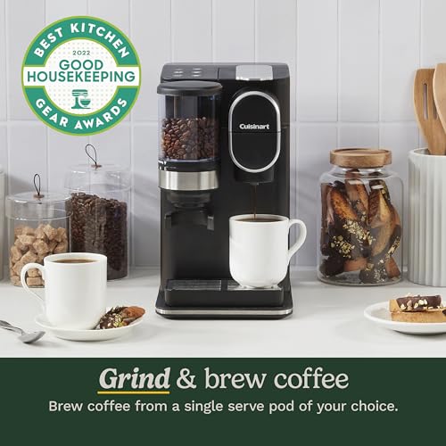 CUISINART SINGLE SERVE COFFEE MAKER + COFFEE GRINDER 48-OUNCE DGB-2 - BLACK - Like New
