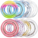 Elcoho 8 Pieces 36in Inflatable Pool Floats Colorful Glitter Pool Tubes - Like New