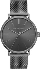 MICHAEL KORS MEN'S AUDEN THREE-HAND GUNMETAL-TONE ALLOY MK7151 MODERN - SLIVER Like New