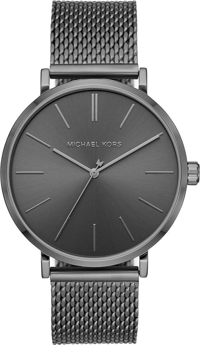 MICHAEL KORS MEN'S AUDEN THREE-HAND GUNMETAL-TONE ALLOY MK7151 MODERN - SLIVER Like New