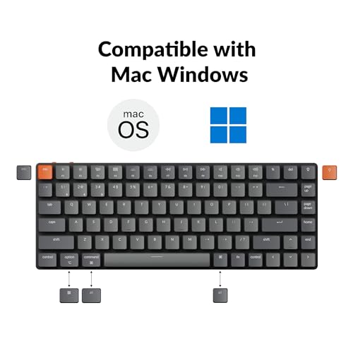KEYCHRON K3 VERSION 2 LOW PROFILE WIRELESS KEYBOARD QMK KEYCAPS BROWN SWITCH - Like New
