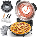 HOMCOZY ELECTRIC PIZZA OVEN INDOOR GLAZED CERAMIC STONE QL32WT - BLACK - Like New